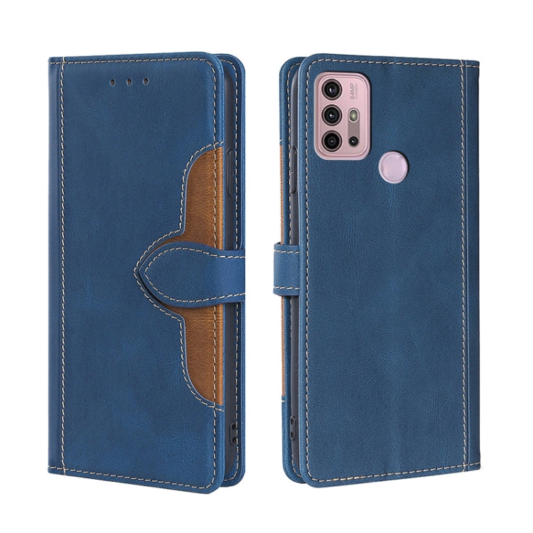 For Motorola Moto G30 Skin Feel Straw Hat Magnetic Buckle Leather Phone Case