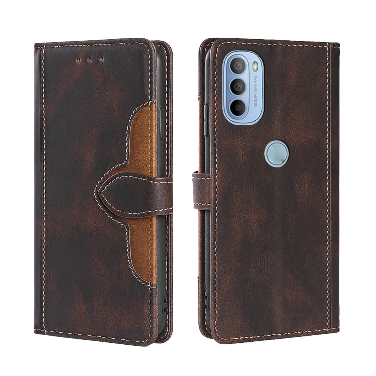 For Motorola Moto G31 / G41 Skin Feel Straw Hat Magnetic Buckle Leather Phone Case