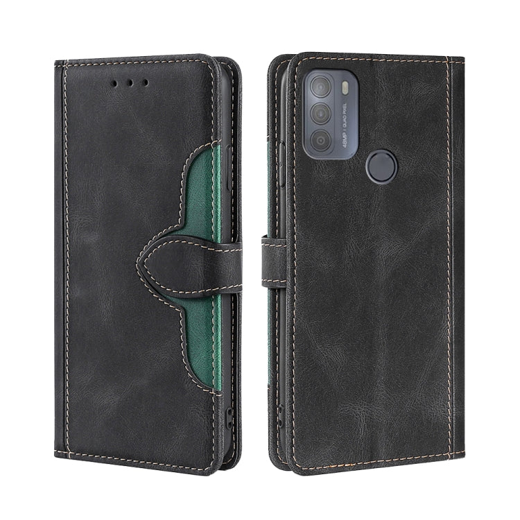For Motorola Moto G50 Skin Feel Straw Hat Magnetic Buckle Leather Phone Case