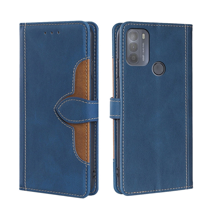 For Motorola Moto G50 Skin Feel Straw Hat Magnetic Buckle Leather Phone Case
