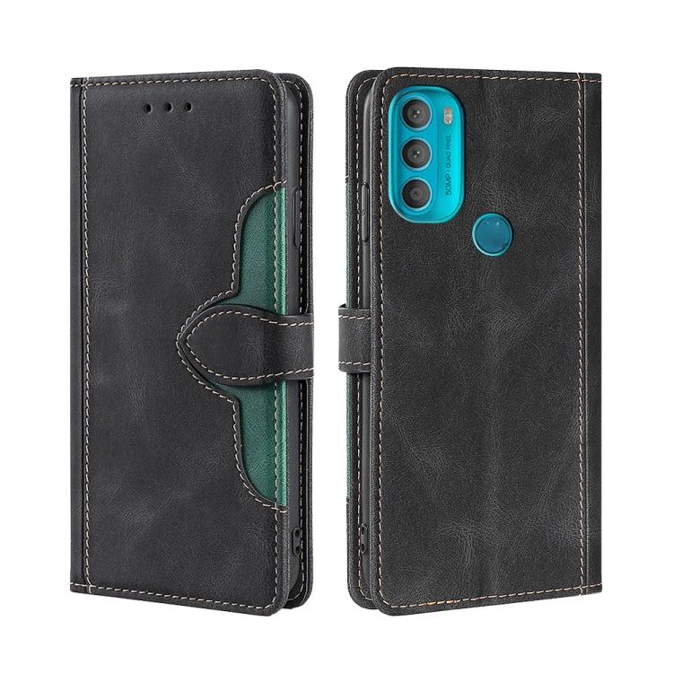 For Motorola Moto G71 5G Skin Feel Straw Hat Magnetic Buckle Leather Phone Case