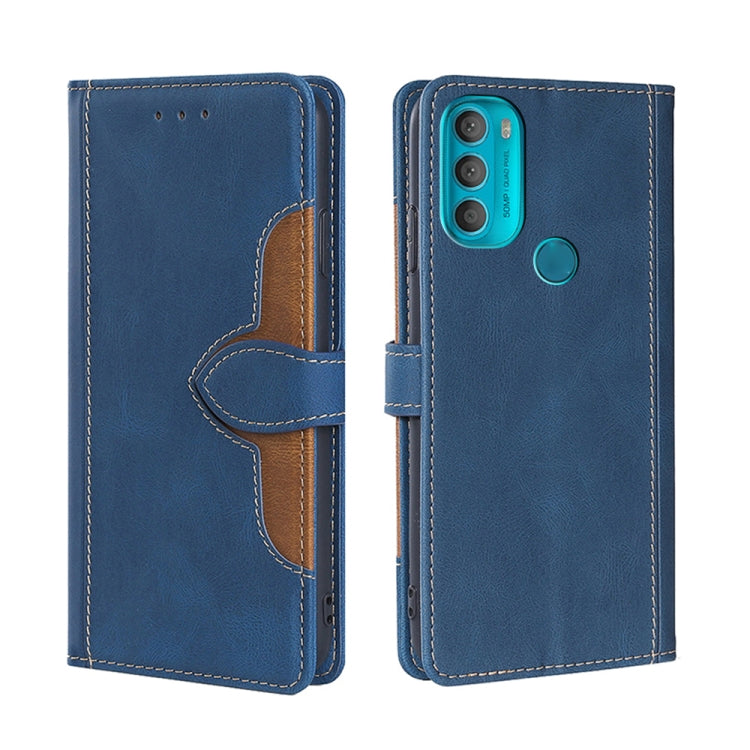 For Motorola Moto G71 5G Skin Feel Straw Hat Magnetic Buckle Leather Phone Case