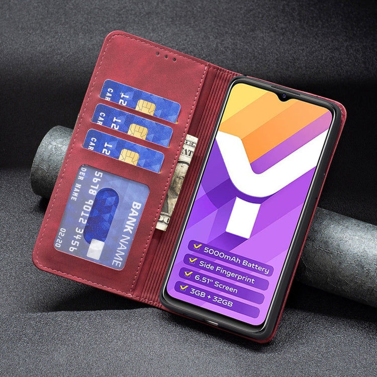 For vivo Y15s Magnetic Splicing Leather Phone Case