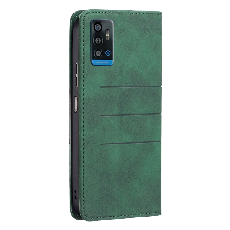 For ZTE Blade A71 Magnetic Splicing Leather Phone Case