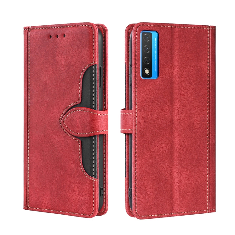 For TCL 20 5G / 20L Skin Feel Straw Hat Magnetic Buckle Leather Phone Case