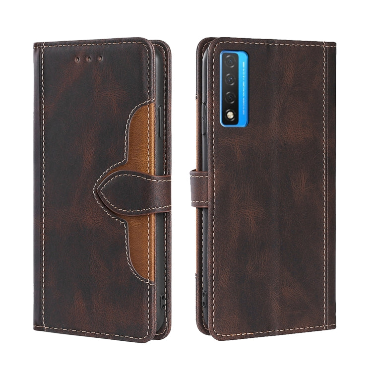 For TCL 20 5G / 20L Skin Feel Straw Hat Magnetic Buckle Leather Phone Case