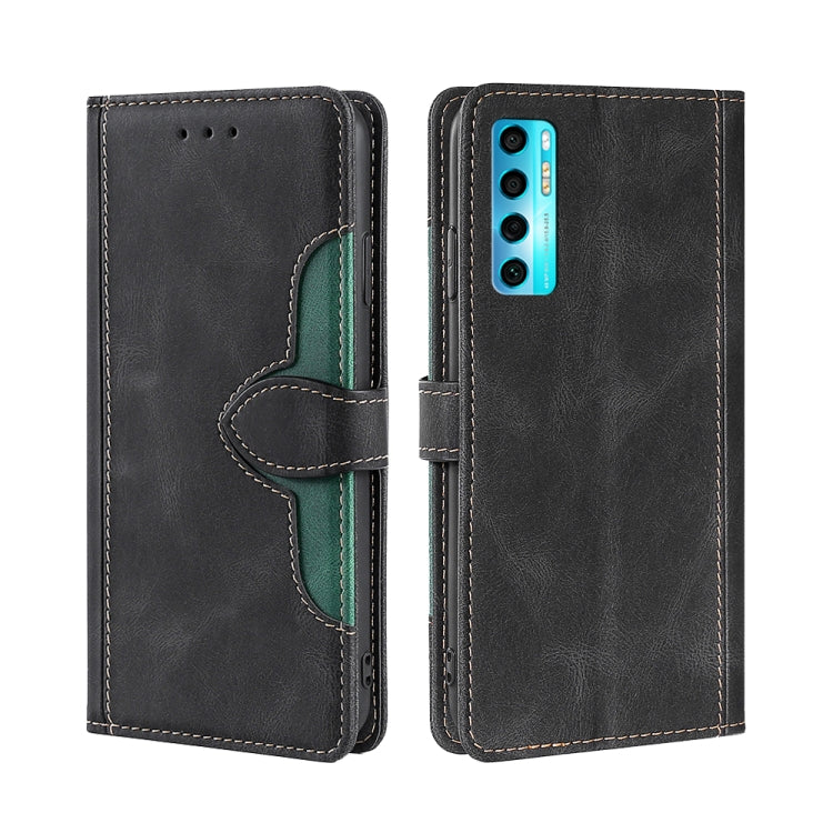 For TCL 20 Pro 5G Skin Feel Straw Hat Magnetic Buckle Leather Phone Case