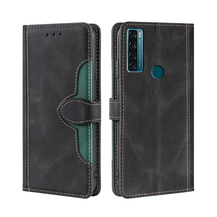 For TCL 20 SE Skin Feel Straw Hat Magnetic Buckle Leather Phone Case