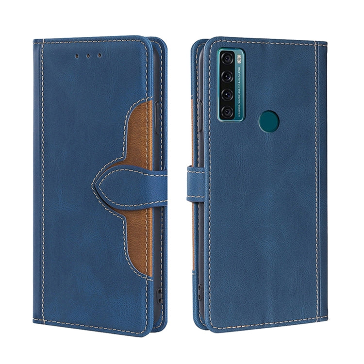 For TCL 20 SE Skin Feel Straw Hat Magnetic Buckle Leather Phone Case