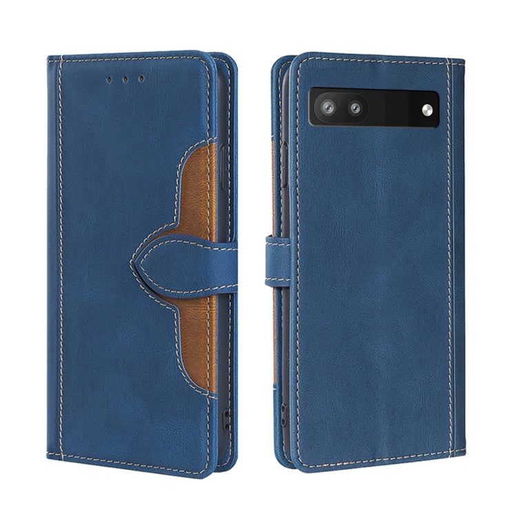 For Google Pixel 6a Skin Feel Straw Hat Magnetic Buckle Leather Phone Case