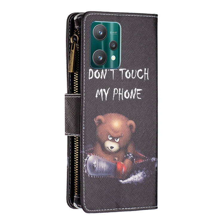 For OPPO Realme 9 Pro Colored Drawing Pattern Zipper Horizontal Flip Leather Phone Case with Holder & Card Slots & Wallet
