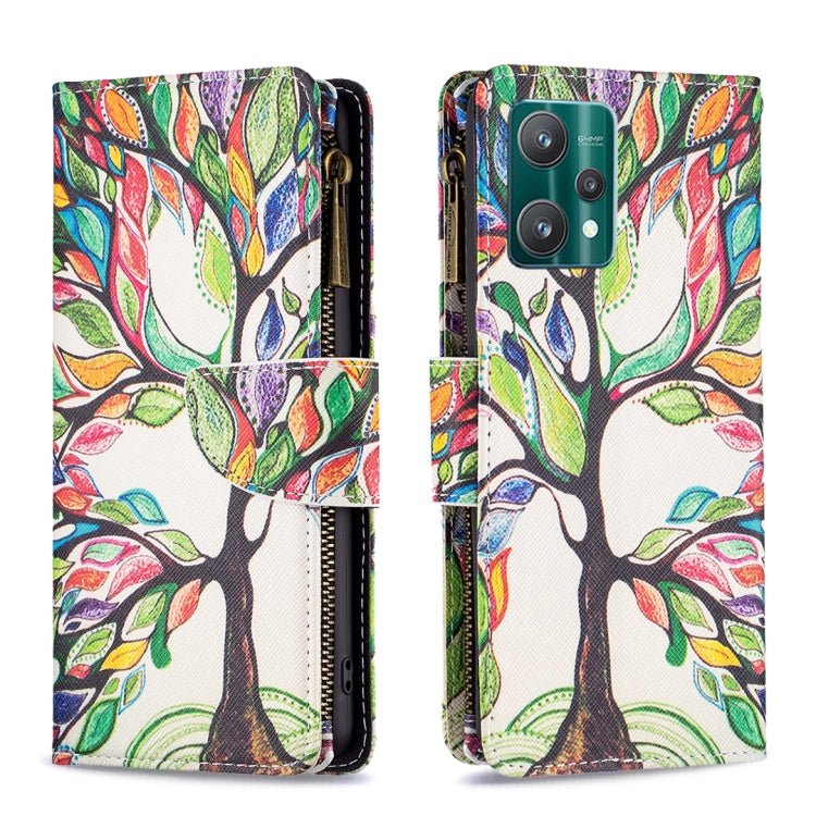 For OPPO Realme 9 Pro Colored Drawing Pattern Zipper Horizontal Flip Leather Phone Case with Holder & Card Slots & Wallet