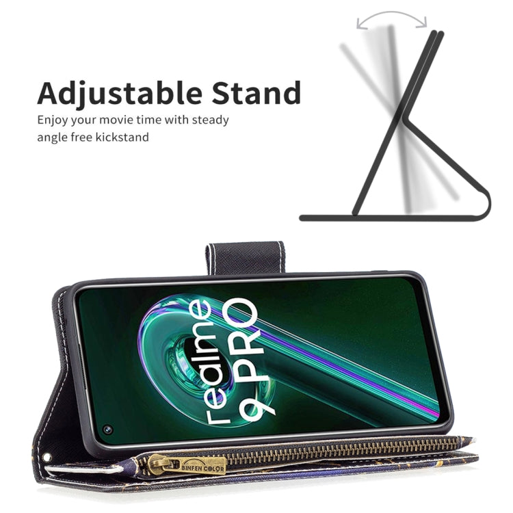 For OPPO Realme 9 Pro Colored Drawing Pattern Zipper Horizontal Flip Leather Phone Case with Holder & Card Slots & Wallet