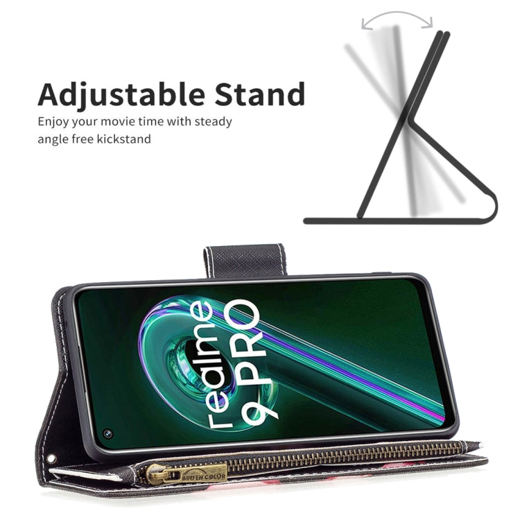 For OPPO Realme 9 Pro Colored Drawing Pattern Zipper Horizontal Flip Leather Phone Case with Holder & Card Slots & Wallet