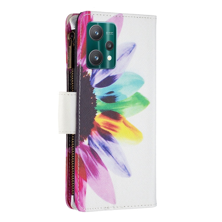 For OPPO Realme 9 Pro Colored Drawing Pattern Zipper Horizontal Flip Leather Phone Case with Holder & Card Slots & Wallet