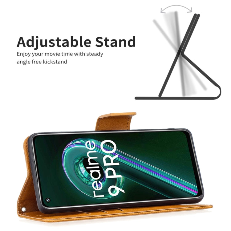 For OPPO Realme 9 Pro Retro Lambskin Texture Leather Phone Case