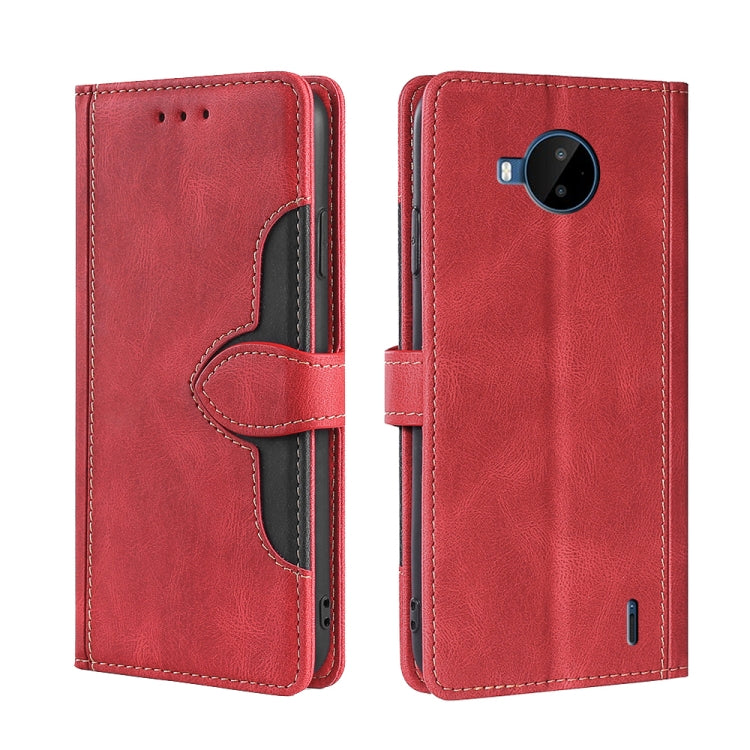 For Nokia C20 Plus Skin Feel Straw Hat Magnetic Buckle Leather Phone Case