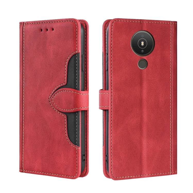 For Nokia 1.4 Skin Feel Straw Hat Magnetic Buckle Leather Phone Case