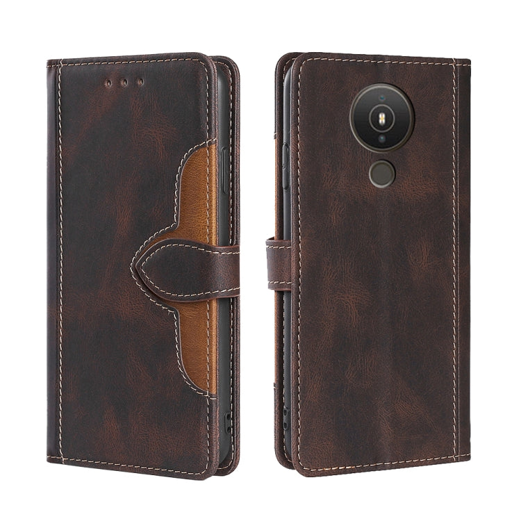 For Nokia 1.4 Skin Feel Straw Hat Magnetic Buckle Leather Phone Case