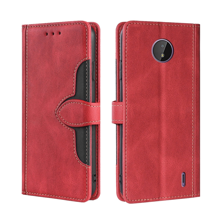 For Nokia C10 / C20 Skin Feel Straw Hat Magnetic Buckle Leather Phone Case