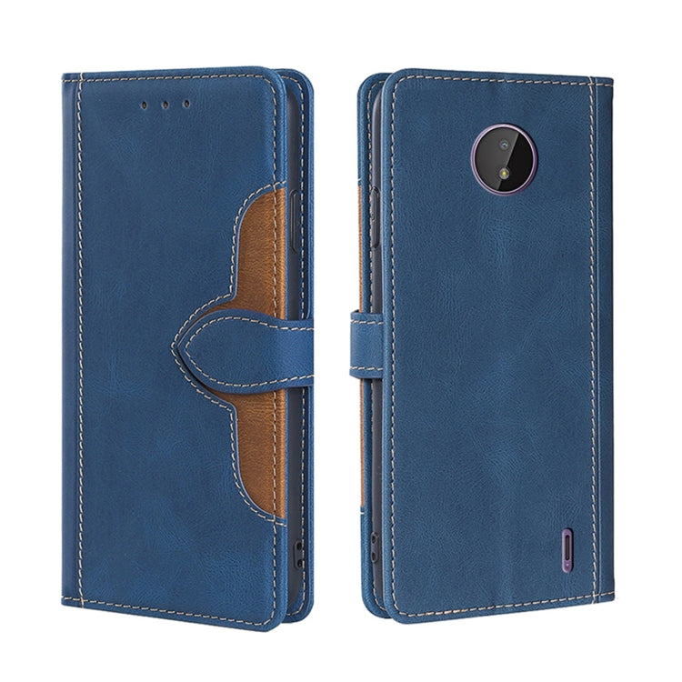 For Nokia C10 / C20 Skin Feel Straw Hat Magnetic Buckle Leather Phone Case