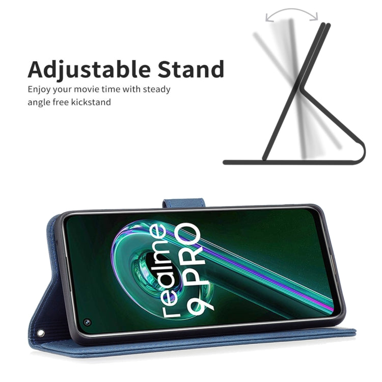 For OPPO Realme 9 Pro Magnetic Clasp RFID Blocking Anti-Theft Leather Phone Case with Holder & Card Slots & Wallet