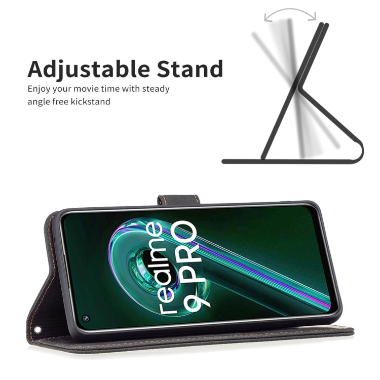 For OPPO Realme 9 Pro Magnetic Clasp RFID Blocking Anti-Theft Leather Phone Case with Holder & Card Slots & Wallet