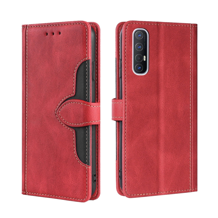 For OPPO Reno3 5G JP Version Skin Feel Straw Hat Magnetic Buckle Leather Phone Case