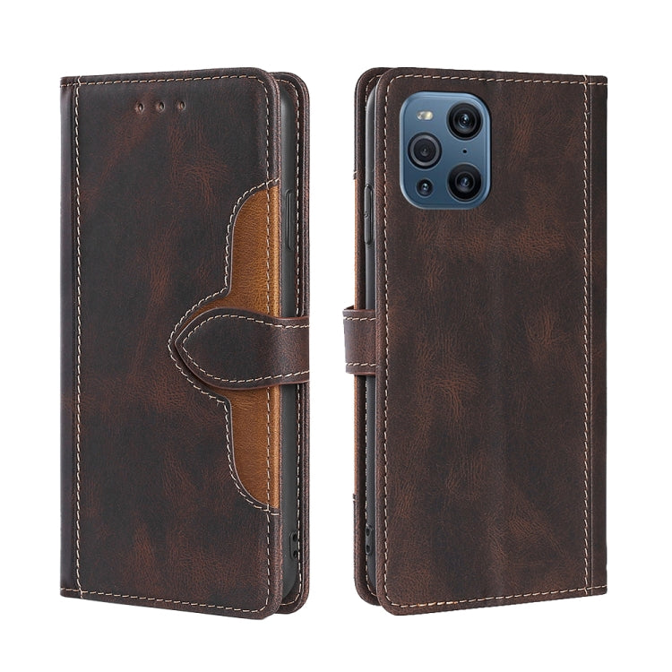 For OPPO Find X3 / X3 Pro Skin Feel Straw Hat Magnetic Buckle Leather Phone Case