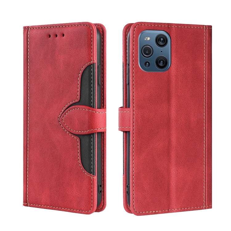 For OPPO Find X3 / X3 Pro Skin Feel Straw Hat Magnetic Buckle Leather Phone Case