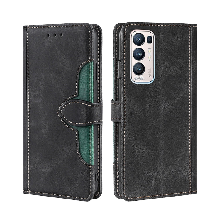 For OPPO Reno5 Pro+ 5G / Find X3 Neo Skin Feel Straw Hat Magnetic Buckle Leather Phone Case
