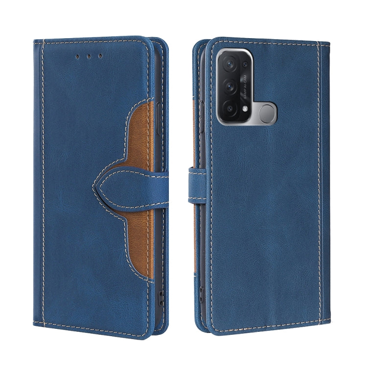 For OPPO Reno5 A Skin Feel Straw Hat Magnetic Buckle Leather Phone Case