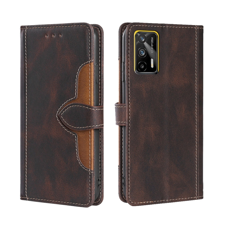 For OPPO Realme GT / Q3 Pro 5G Skin Feel Straw Hat Magnetic Buckle Leather Phone Case