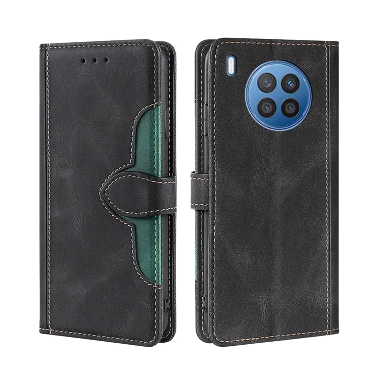For Huawei nova 8i Skin Feel Straw Hat Magnetic Buckle Leather Phone Case