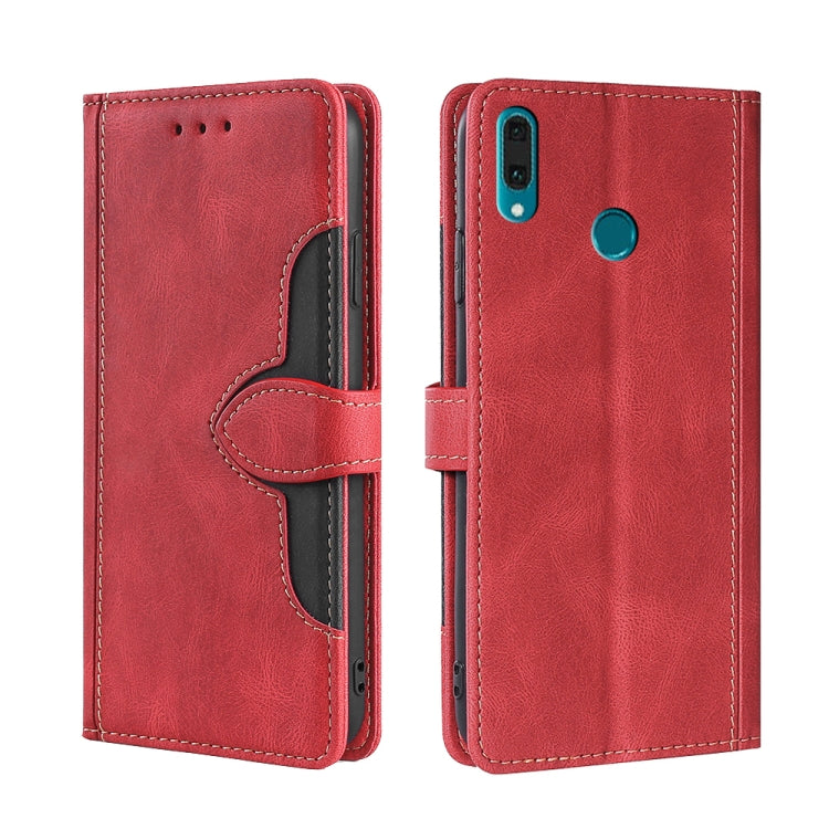 For Huawei Y9 2019 / Enjoy 9 Plus Skin Feel Straw Hat Magnetic Buckle Leather Phone Case