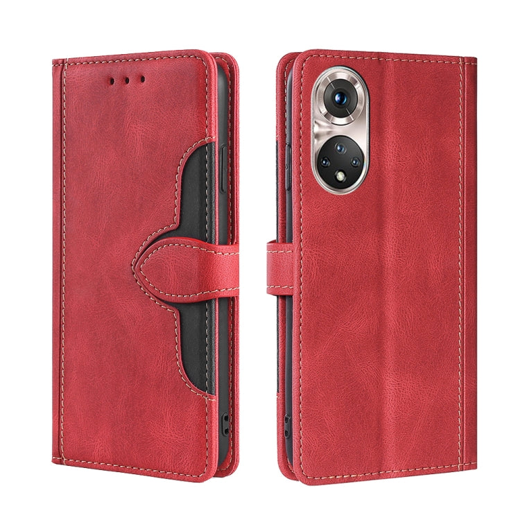 For Honor 50 Pro Skin Feel Straw Hat Magnetic Buckle Leather Phone Case