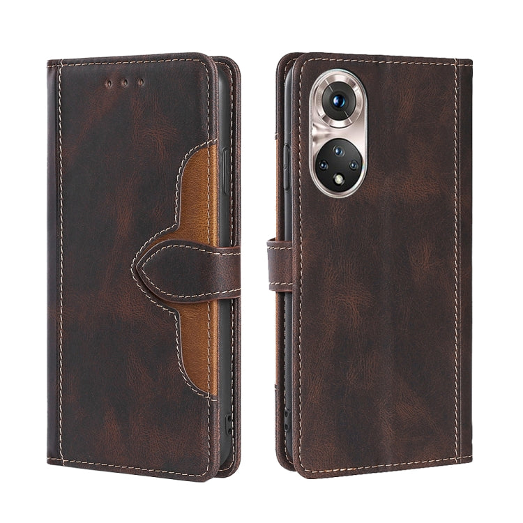 For Honor 50 Pro Skin Feel Straw Hat Magnetic Buckle Leather Phone Case