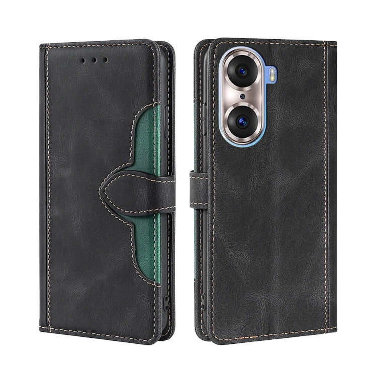 For Honor 60 Pro Skin Feel Straw Hat Magnetic Buckle Leather Phone Case