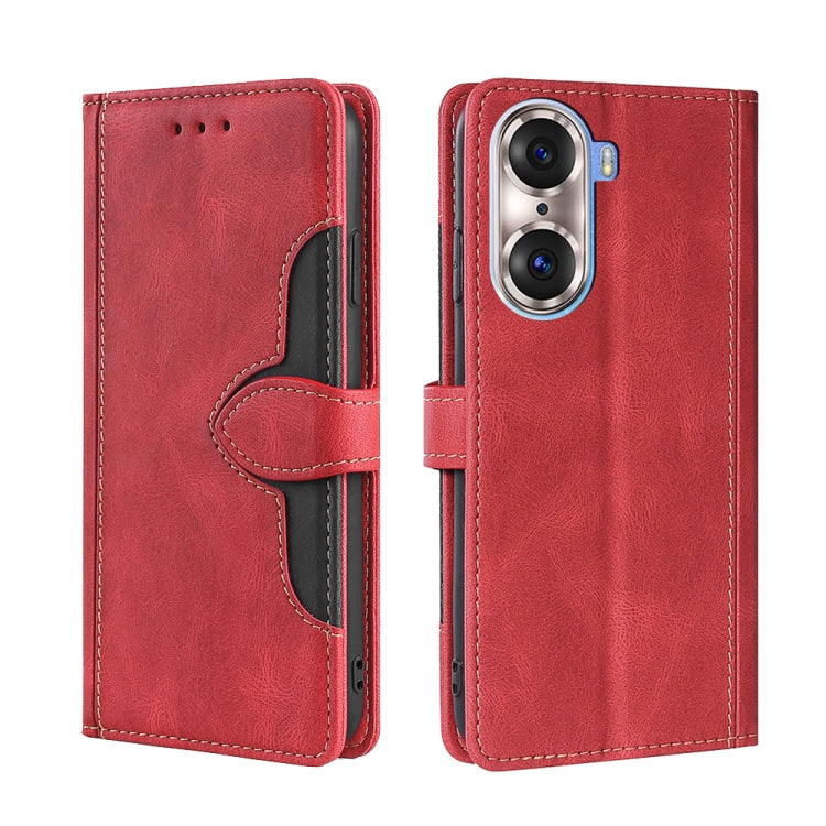 For Honor 60 Pro Skin Feel Straw Hat Magnetic Buckle Leather Phone Case
