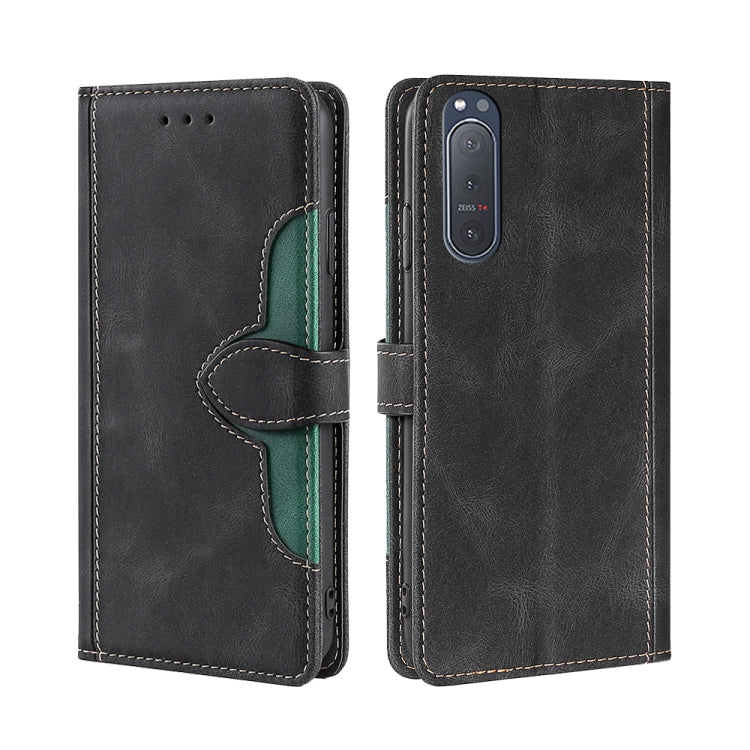 For Sony Xperia 5 II Skin Feel Straw Hat Magnetic Buckle Leather Phone Case