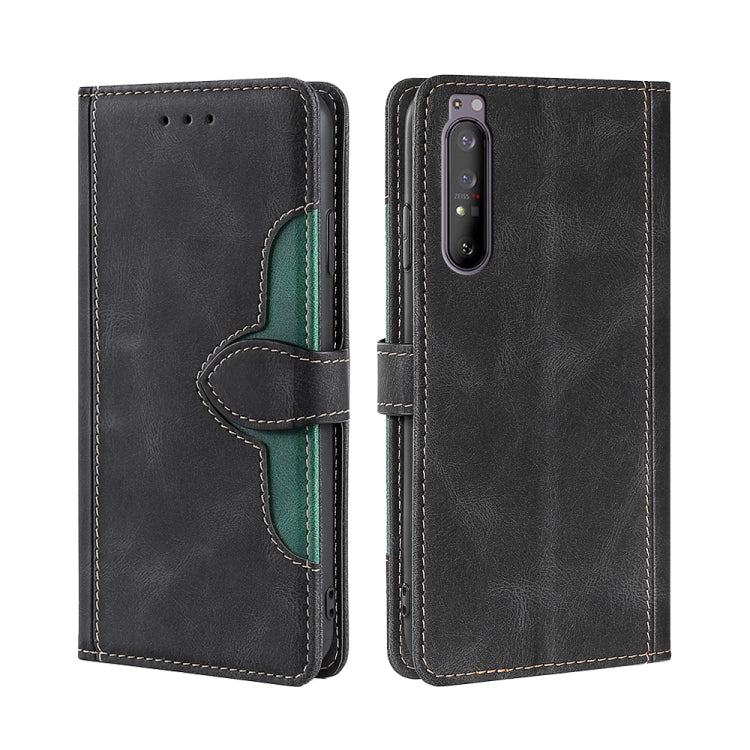 For Sony Xperia 1 II Skin Feel Straw Hat Magnetic Buckle Leather Phone Case