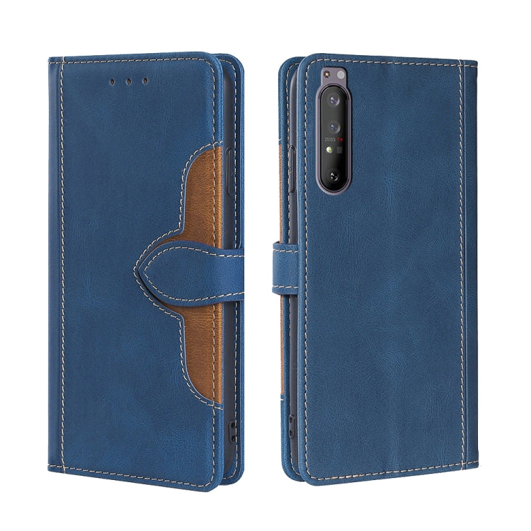 For Sony Xperia 1 II Skin Feel Straw Hat Magnetic Buckle Leather Phone Case