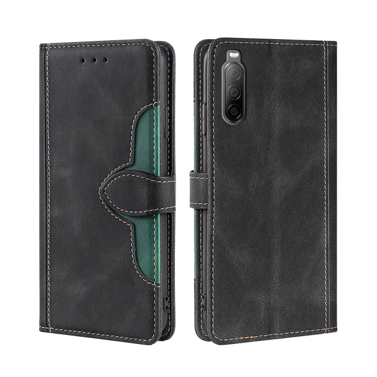 For Sony Xperia 10 II Skin Feel Straw Hat Magnetic Buckle Leather Phone Case