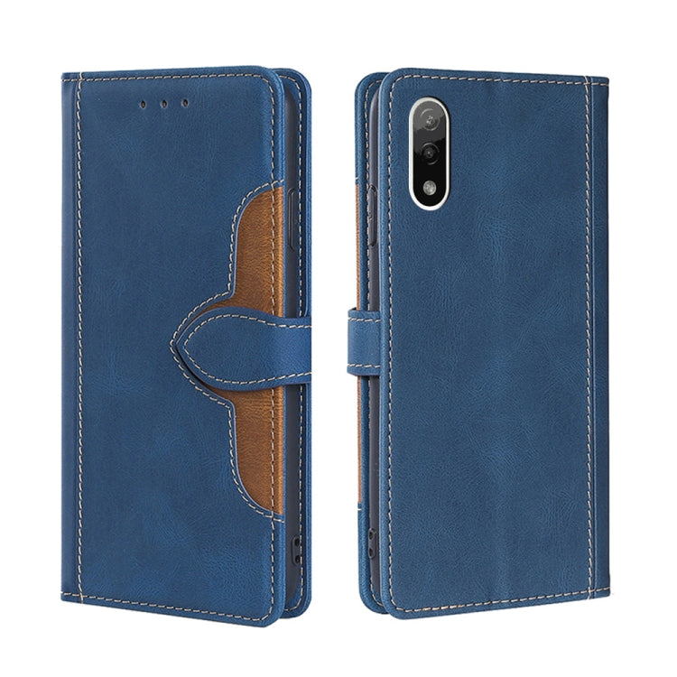 For Sony Xperia Ace II Skin Feel Straw Hat Magnetic Buckle Leather Phone Case