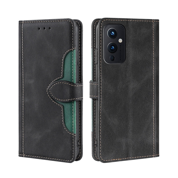 For OnePlus 9 Skin Feel Straw Hat Magnetic Buckle Leather Phone Case