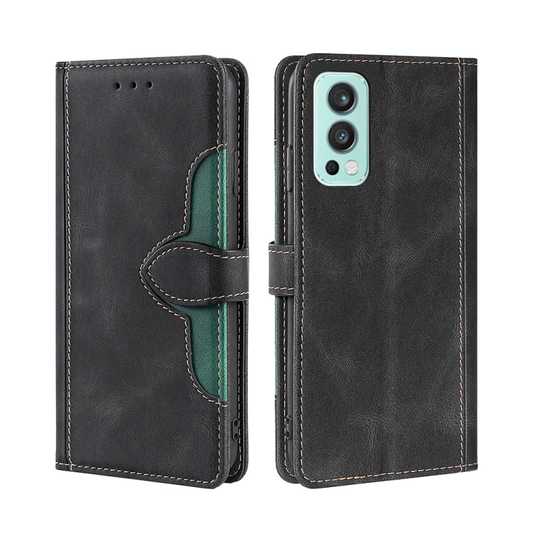 For OnePlus Nord 2 5G Skin Feel Straw Hat Magnetic Buckle Leather Phone Case