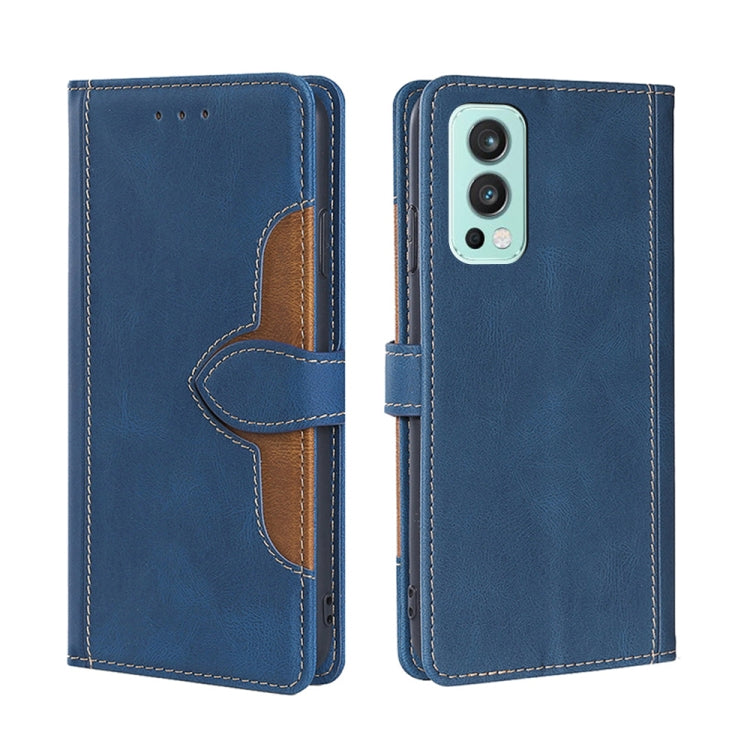 For OnePlus Nord 2 5G Skin Feel Straw Hat Magnetic Buckle Leather Phone Case