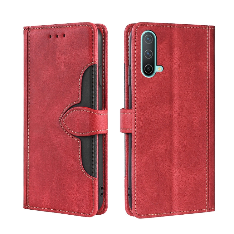For OnePlus Nord CE 5G Skin Feel Straw Hat Magnetic Buckle Leather Phone Case