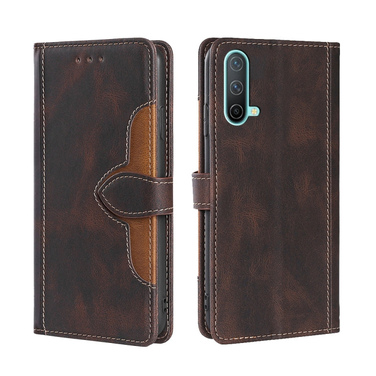 For OnePlus Nord CE 5G Skin Feel Straw Hat Magnetic Buckle Leather Phone Case