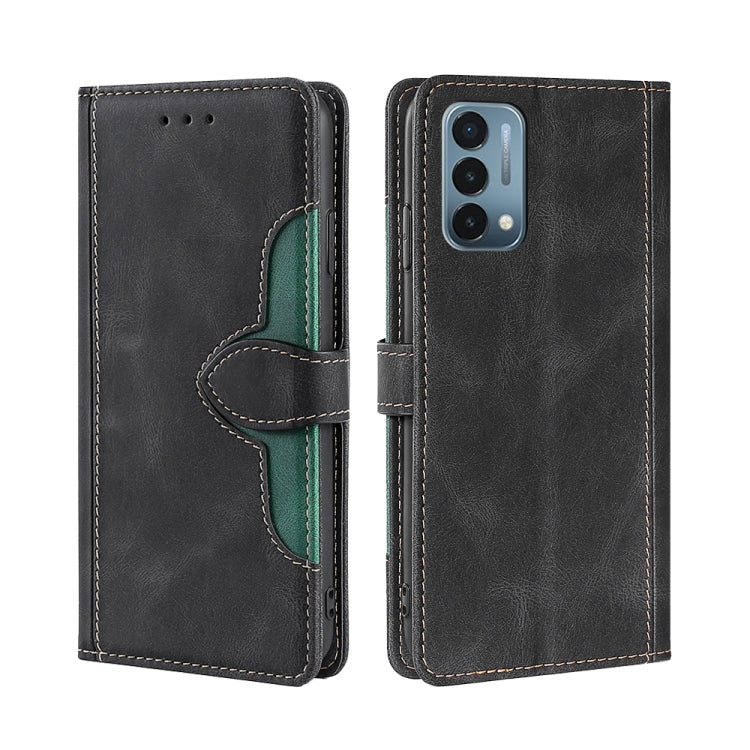 For OnePlus Nord N200 5G Skin Feel Straw Hat Magnetic Buckle Leather Phone Case